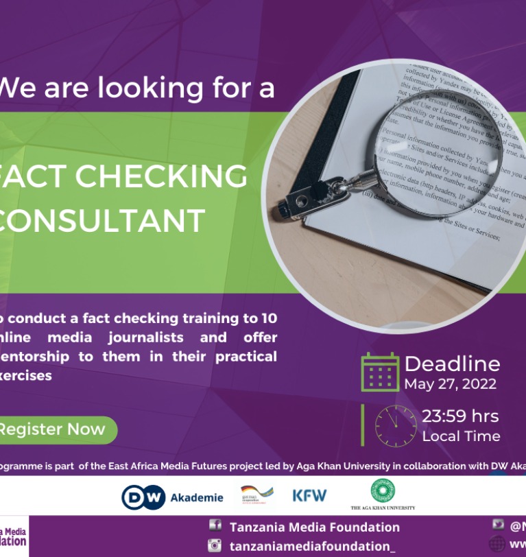 Call for applications for a fact checking consultant