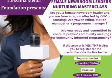 Call to apply for Female Newsroom Leaders Nurturing  Masterclass.